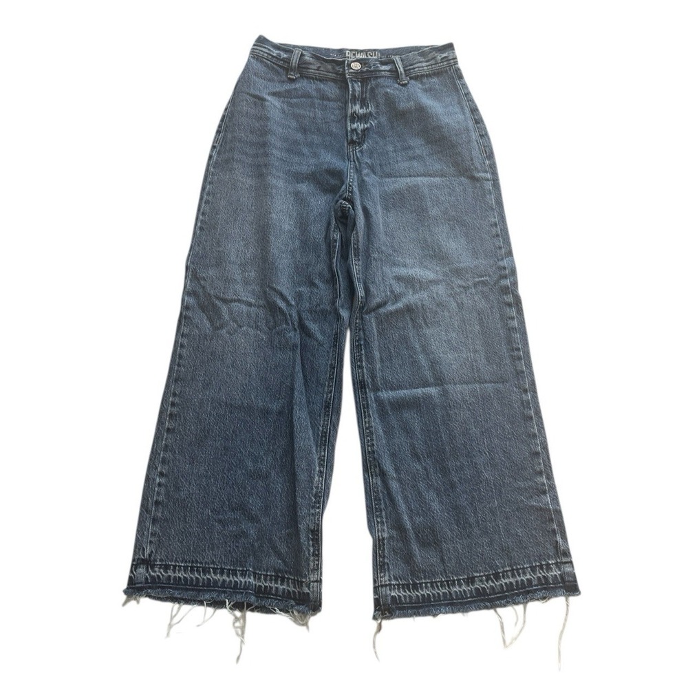 Rewash Size 3 / 26 Super High Rise Wide Leg Distressed Jeans Cotton Lyocell 24"